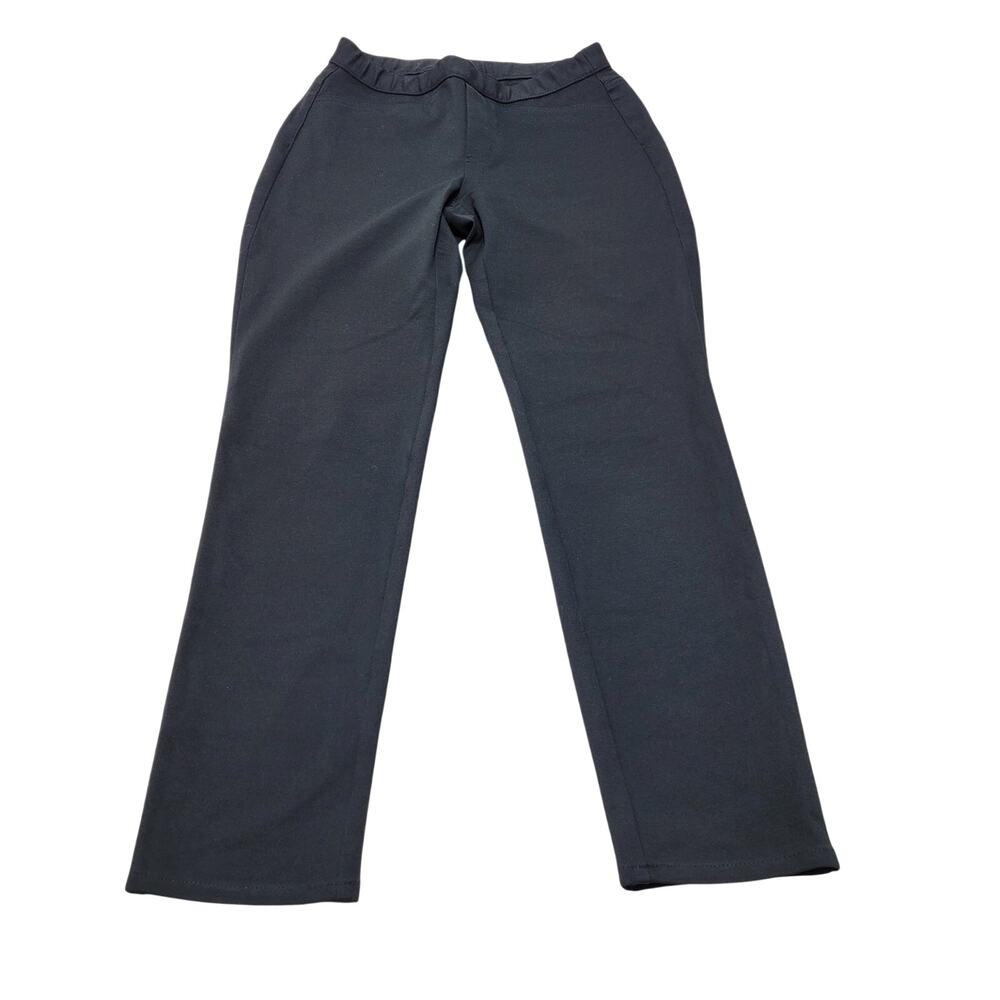 J Jill black ponte pull on slim leg pants high rise professional slacks xs